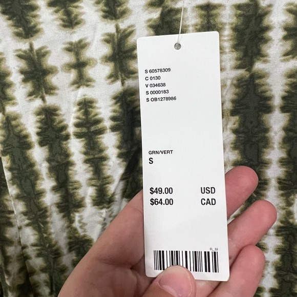 NWT Urban Outfitters Green Cream Tie Dye Mini Sundress V Neck Size Small - Picture 4 of 4